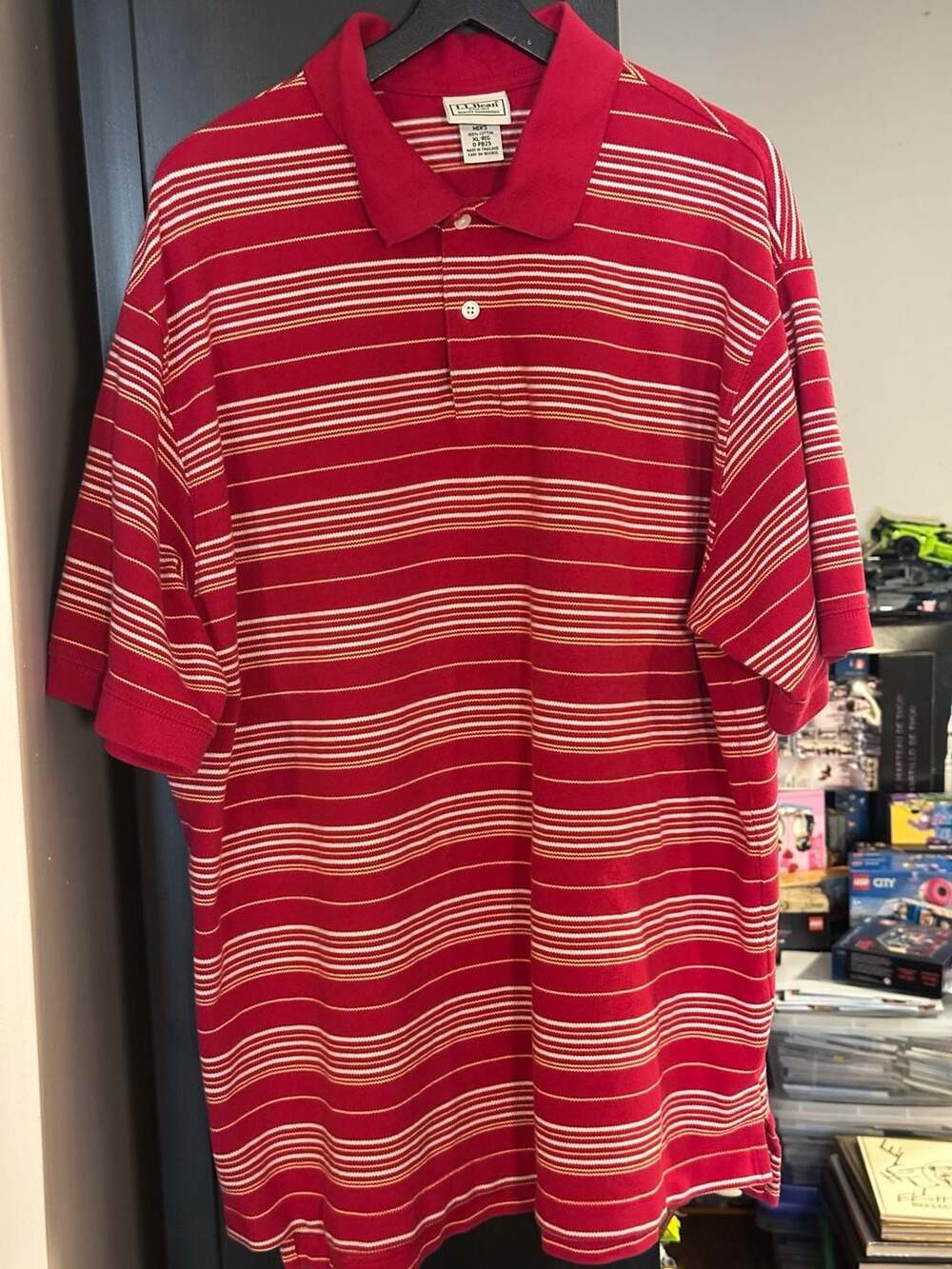 L.L.Bean Men's XL-REG Striped Short Sleeve Polo Shirt
